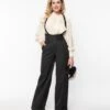 Unique Vintage Black Thelma Suspender Pants