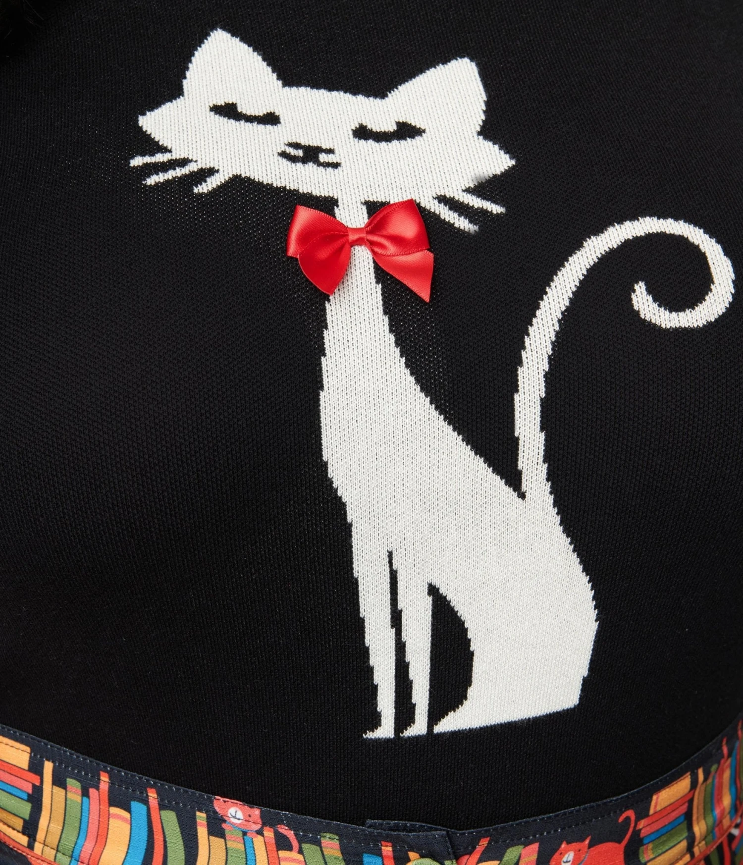 Unique Vintage Black & White Cat Sweater - Image 3