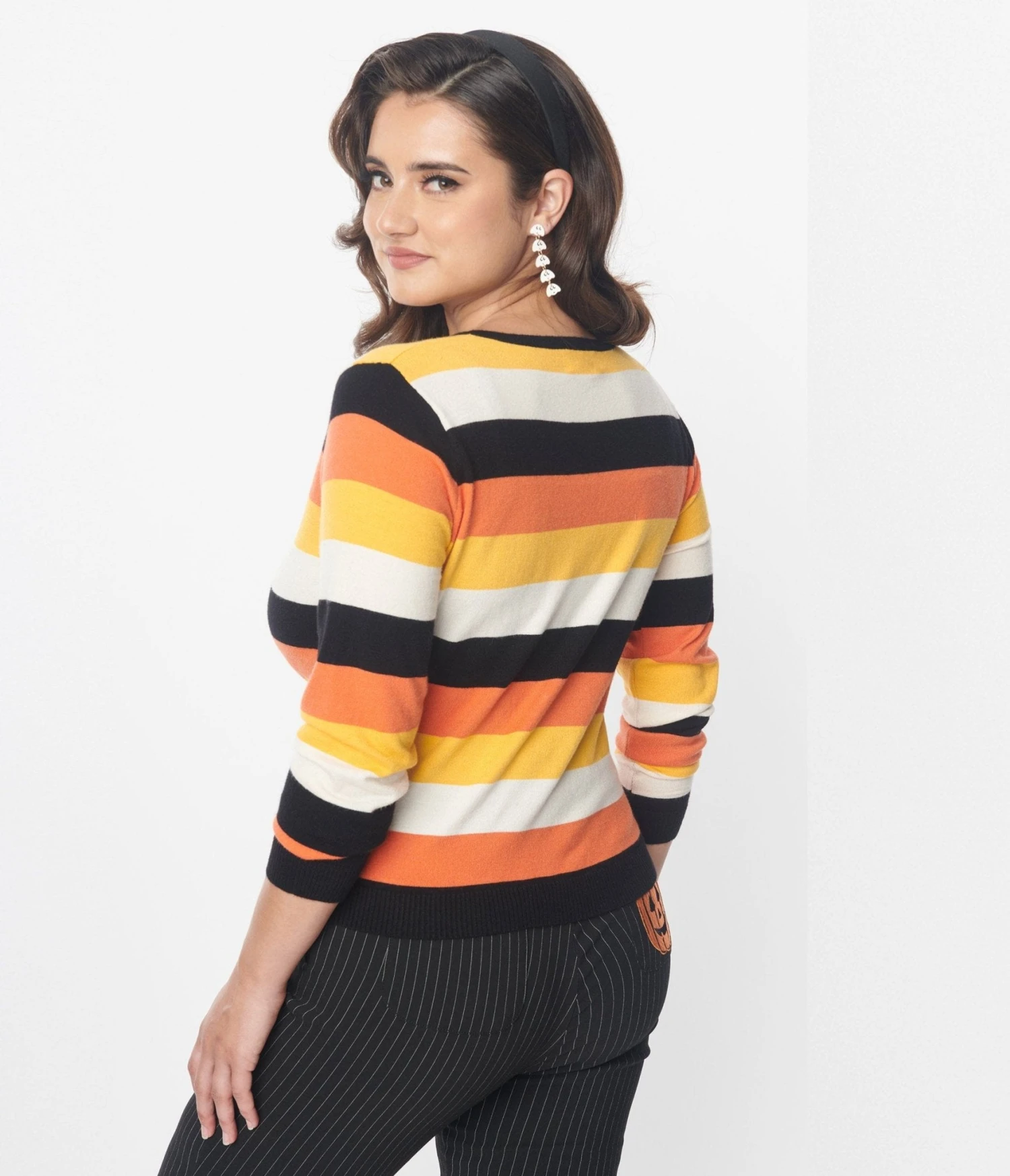 Unique Vintage Candy Corn Cardigan & Tank Top Set - Image 3