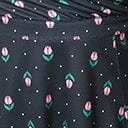 Unique Vintage Curve 1950s Black Tulip Pin Dot Swing Dress - Image 6