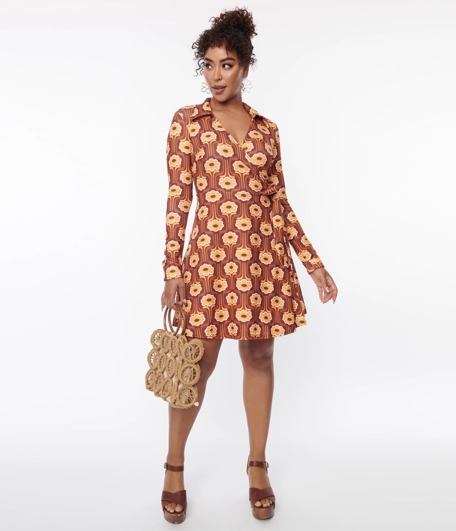 Unique Vintage Daisy Daze Wrap Dress - Image 4