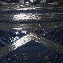 Unique Vintage Dark Blue & Silver Deco Sequin Flapper Dress - Image 6