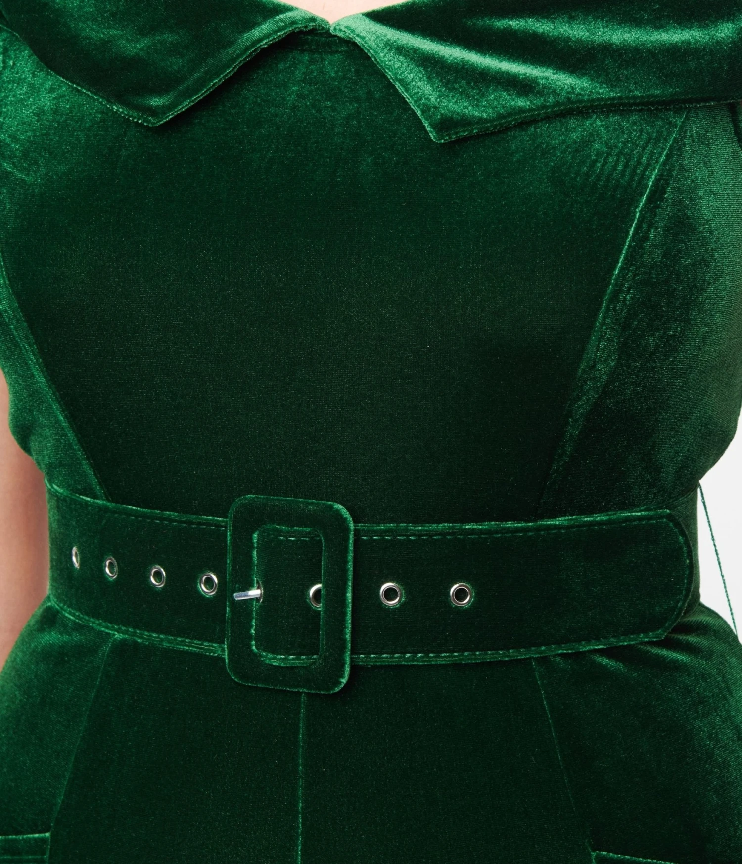 Unique Vintage Emerald Velvet Gillian Jumpsuit - Image 2