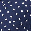 Unique Vintage Navy & White Pin Dot Contrast Button Swing Dress - Image 4