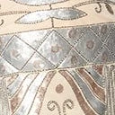 Unique Vintage Plus Size 1920s Beige & Silver Deco Sequin Short Sleeve Flapper Dress - Image 6