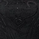 Unique Vintage Plus Size 1920s Black Beaded Fringe Sleeve Nadine Flapper Dress - Image 6