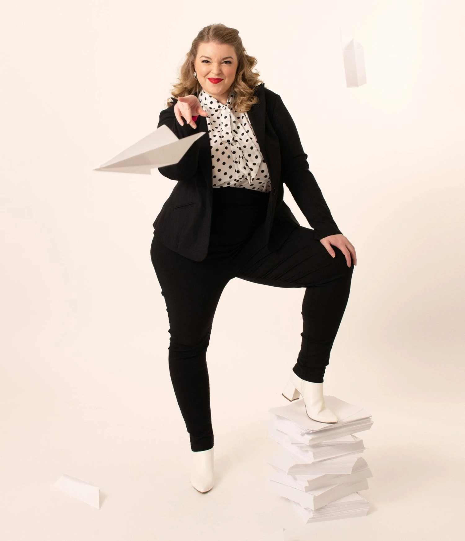 Unique Vintage Plus Size 1950s Black High Waist Rizzo Cigarette Pants - Image 5