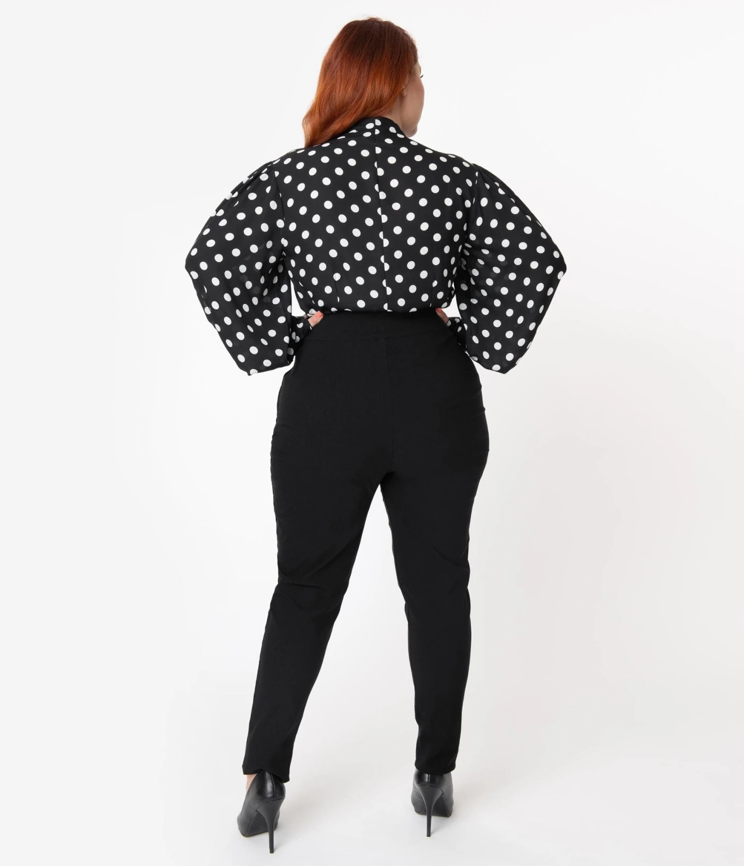 Unique Vintage Plus Size 1950s Black High Waist Rizzo Cigarette Pants - Image 3