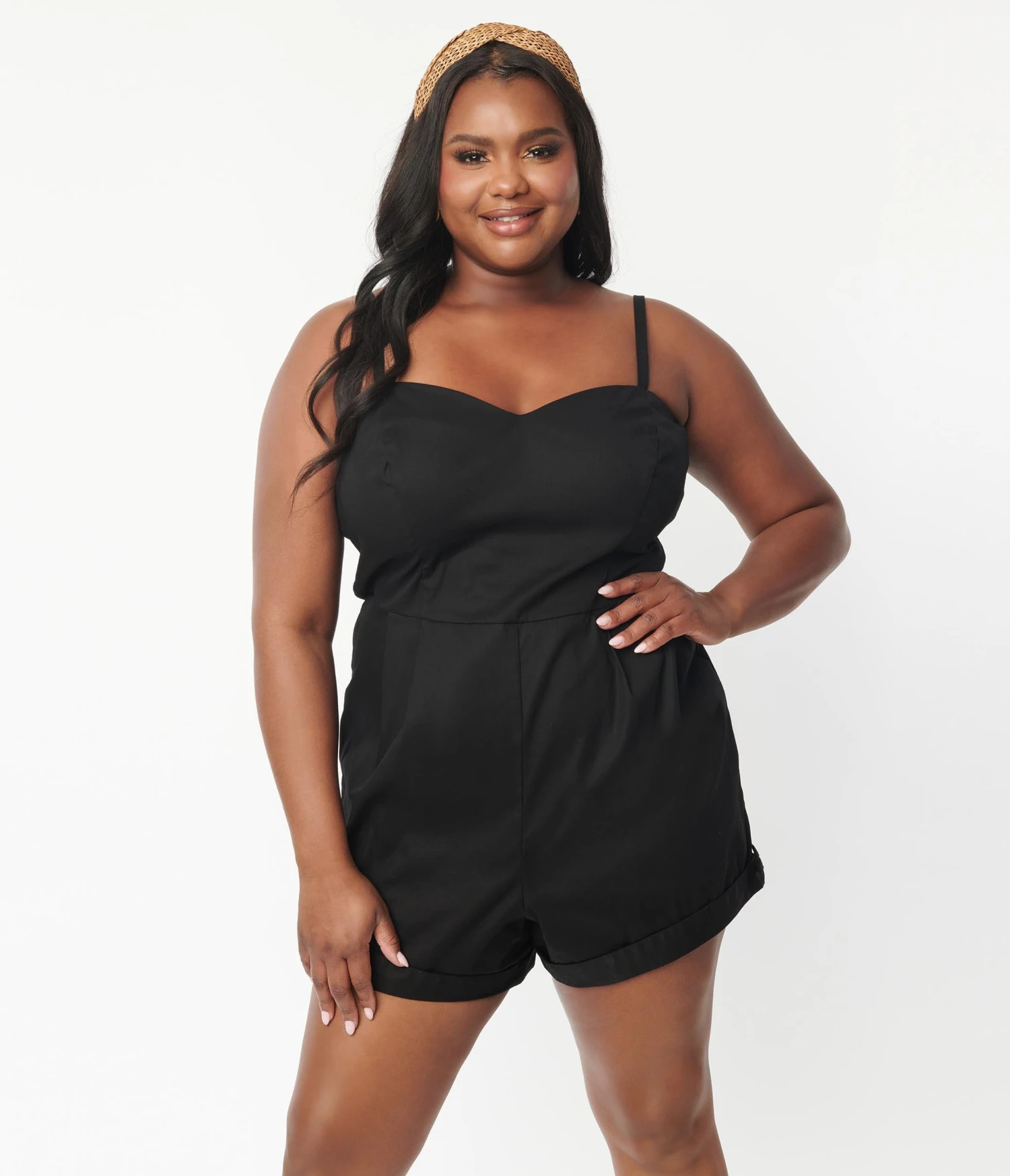 Unique Vintage Plus Size Black Ossining Romper - Image 5