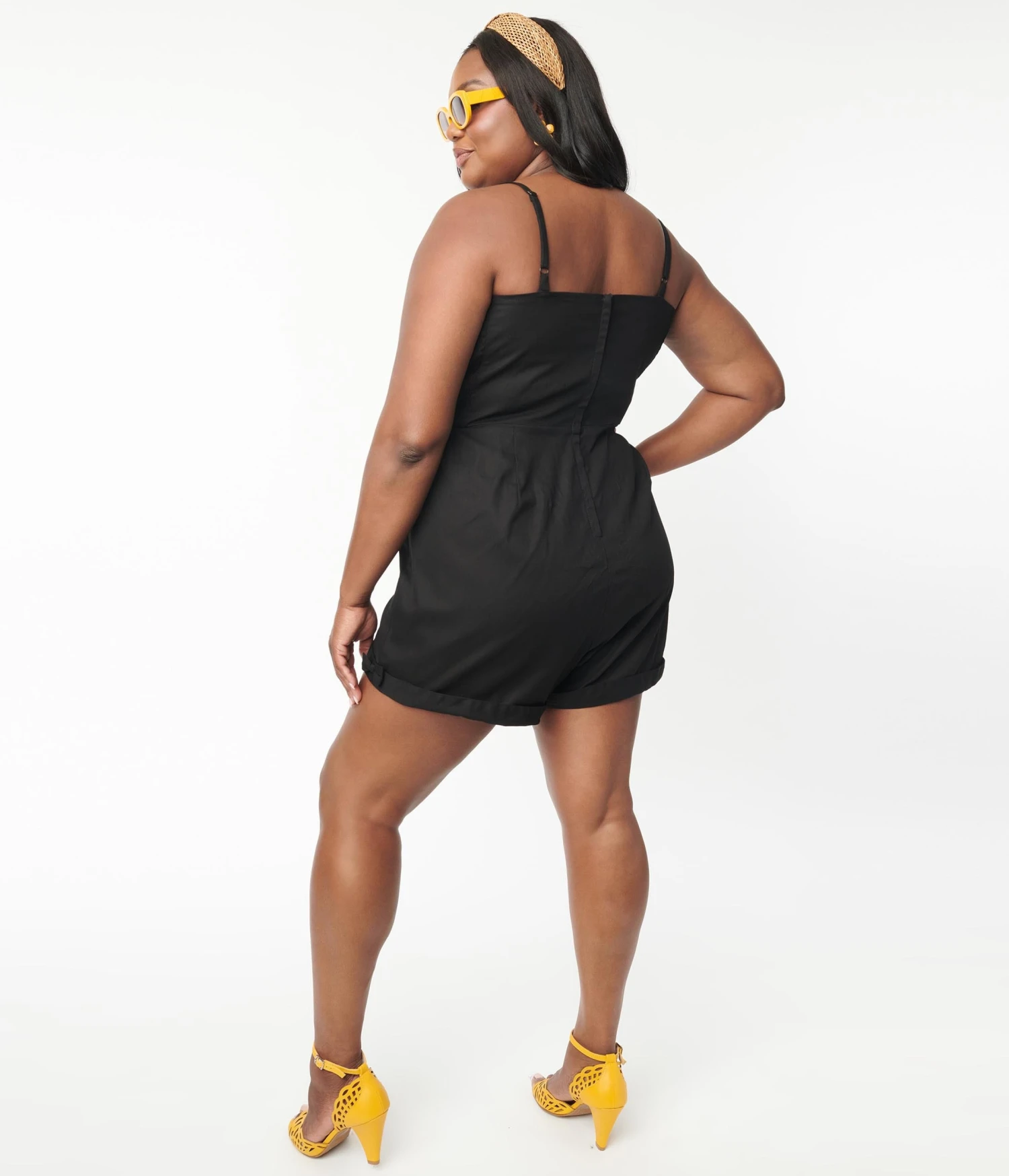 Unique Vintage Plus Size Black Ossining Romper - Image 2