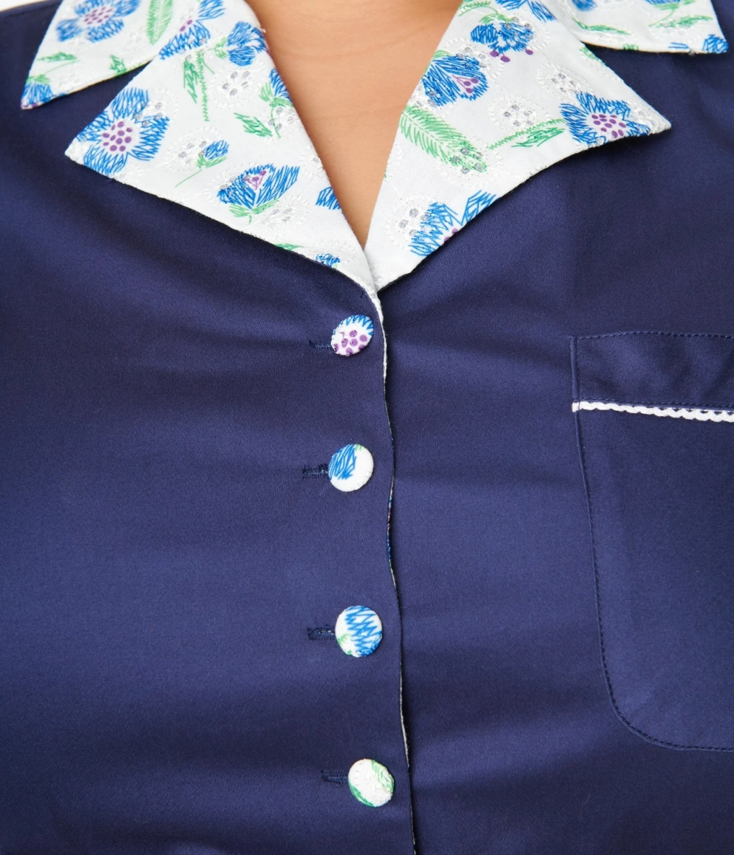 Unique Vintage Plus Size Navy Blue Shelby Romper - Image 2