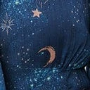 Unique Vintage Plus Size Navy & Golden Galaxy Neck Tie Maxi Dress - Image 6