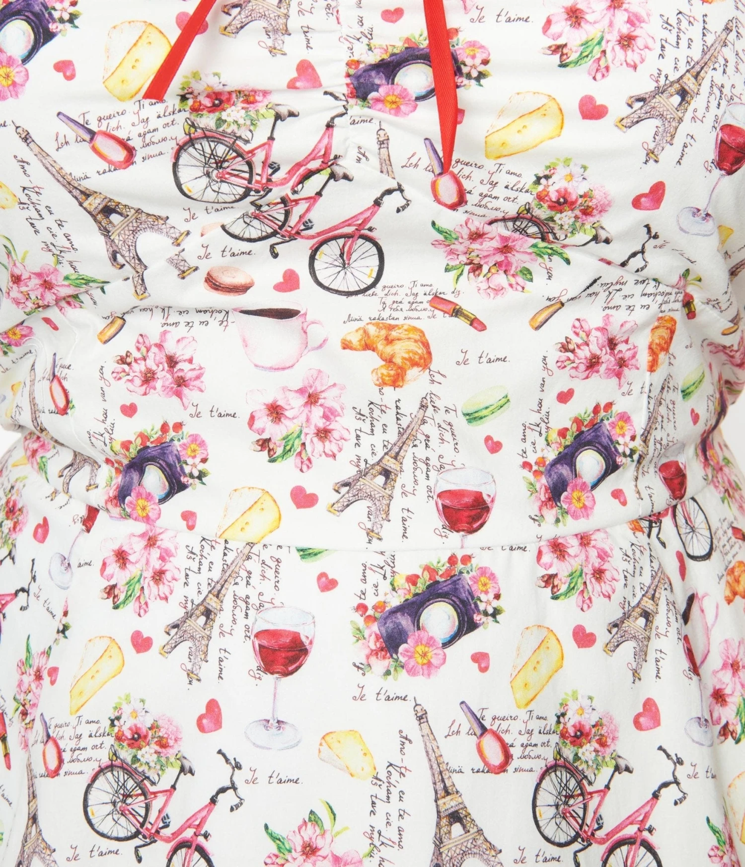 Unique Vintage Plus Size Paris Cafe Print Swing Dress - Image 2