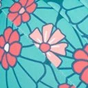 Unique Vintage Plus Size Teal Flower Child Monroe Halter Swim Top - Image 4