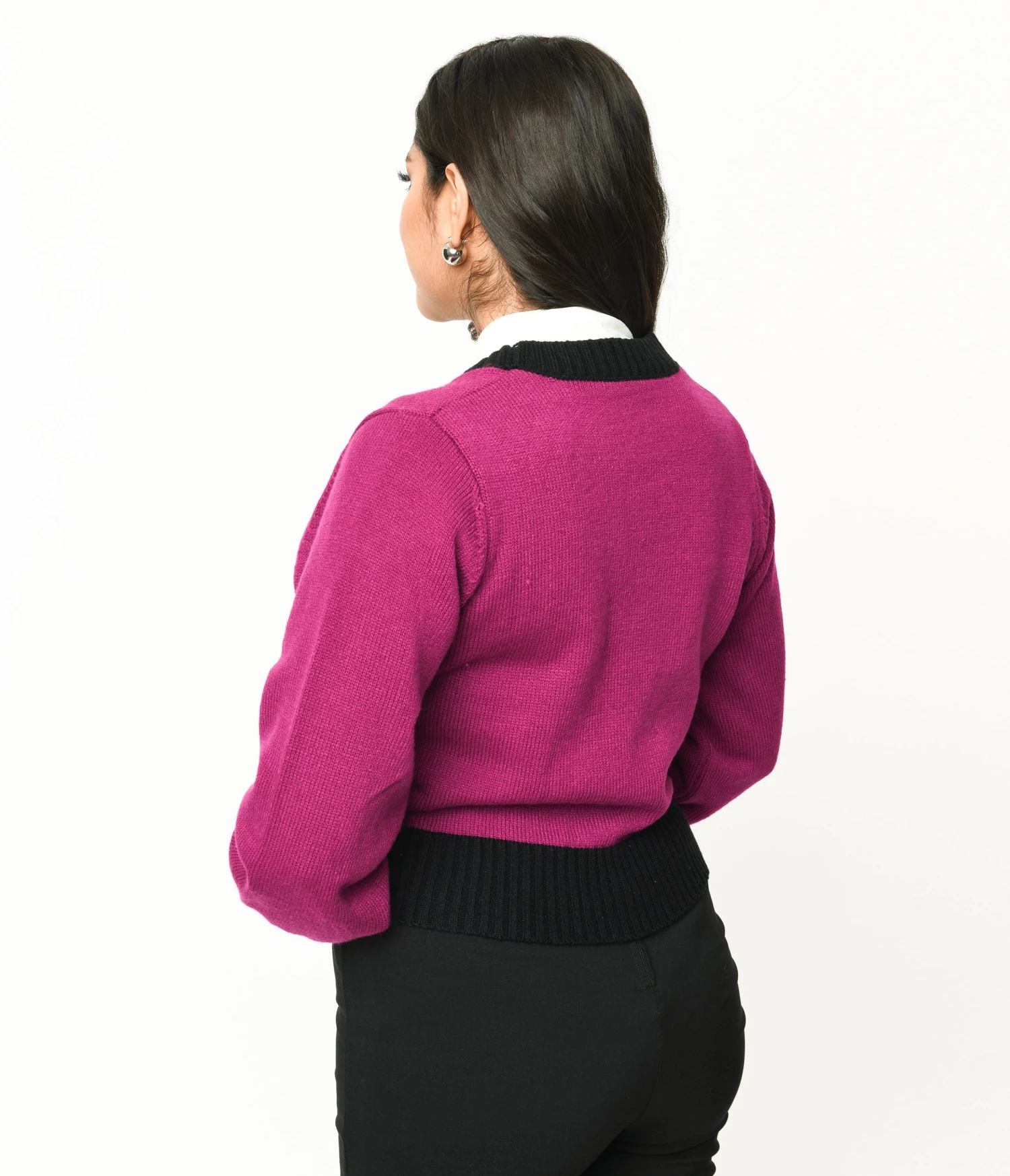 Unique Vintage Purple Butterfly Sweater Cardigan - Image 3