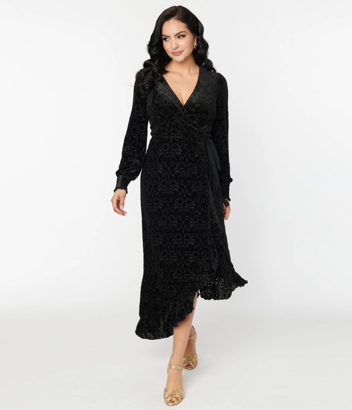 Voodoo Vixen Black Devore Gayle Wrap Dress - Image 5