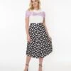 Voodoo Vixen Black & White Polka Dot Midi Skirt