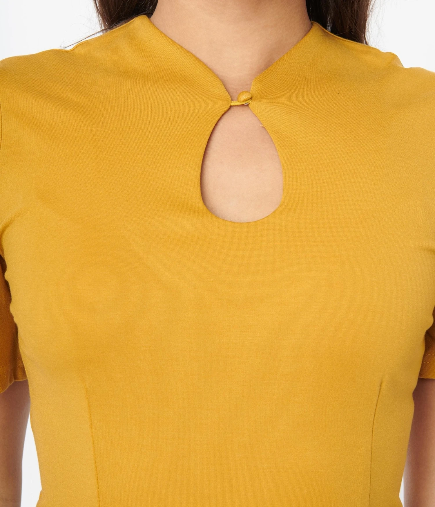 Voodoo Vixen Mustard Flutter Sleeve Top - Image 3