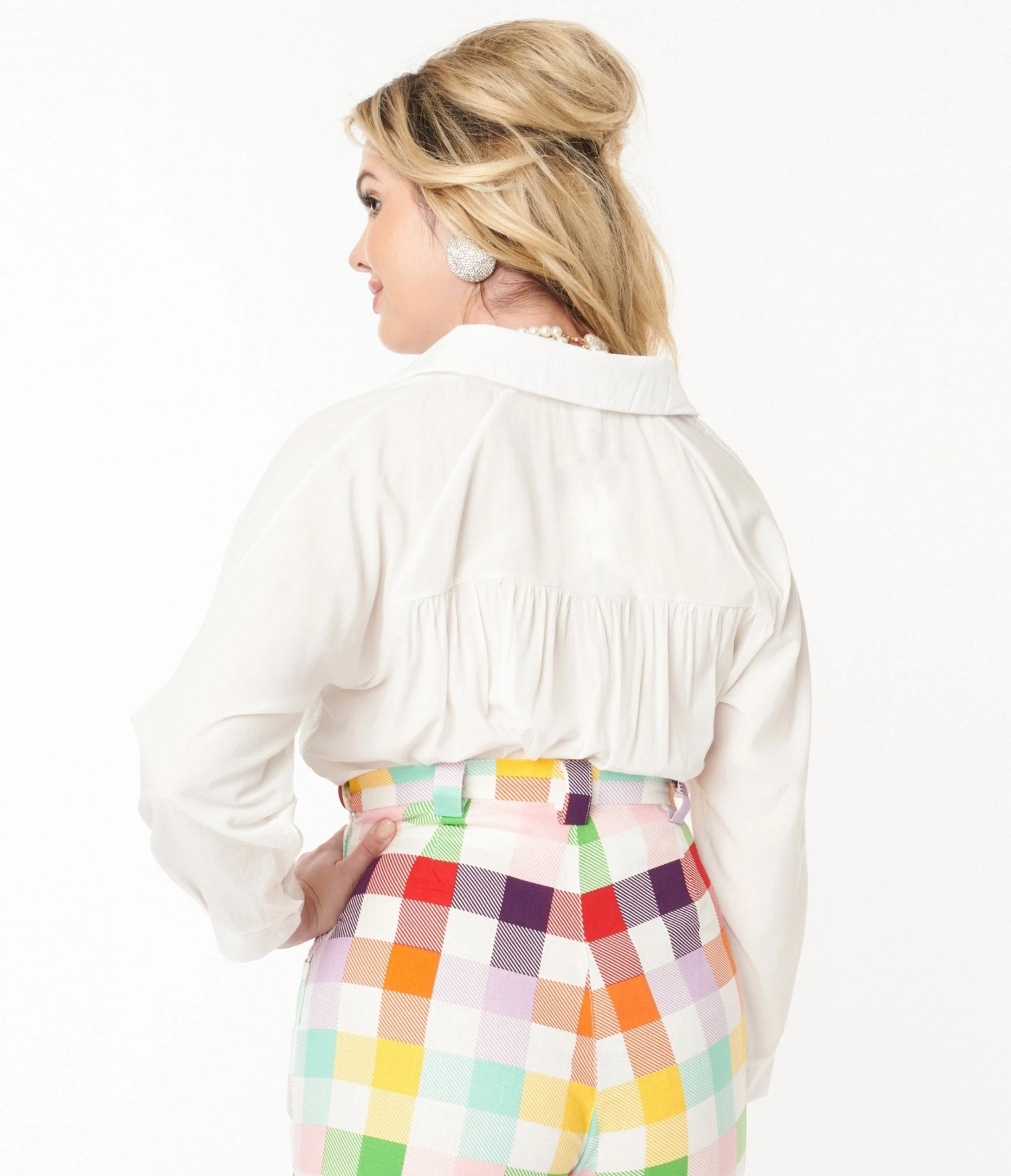 White Button Up Blouse - Image 3