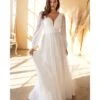 Cinderella Divine White Chiffon Sleeve Goddess Bridal Gown