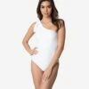 White One Shoulder Bow One Piece Swimsuit