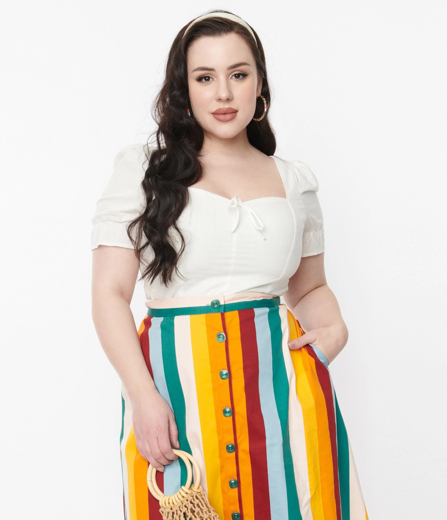 White Poppy Crop Top - Image 4