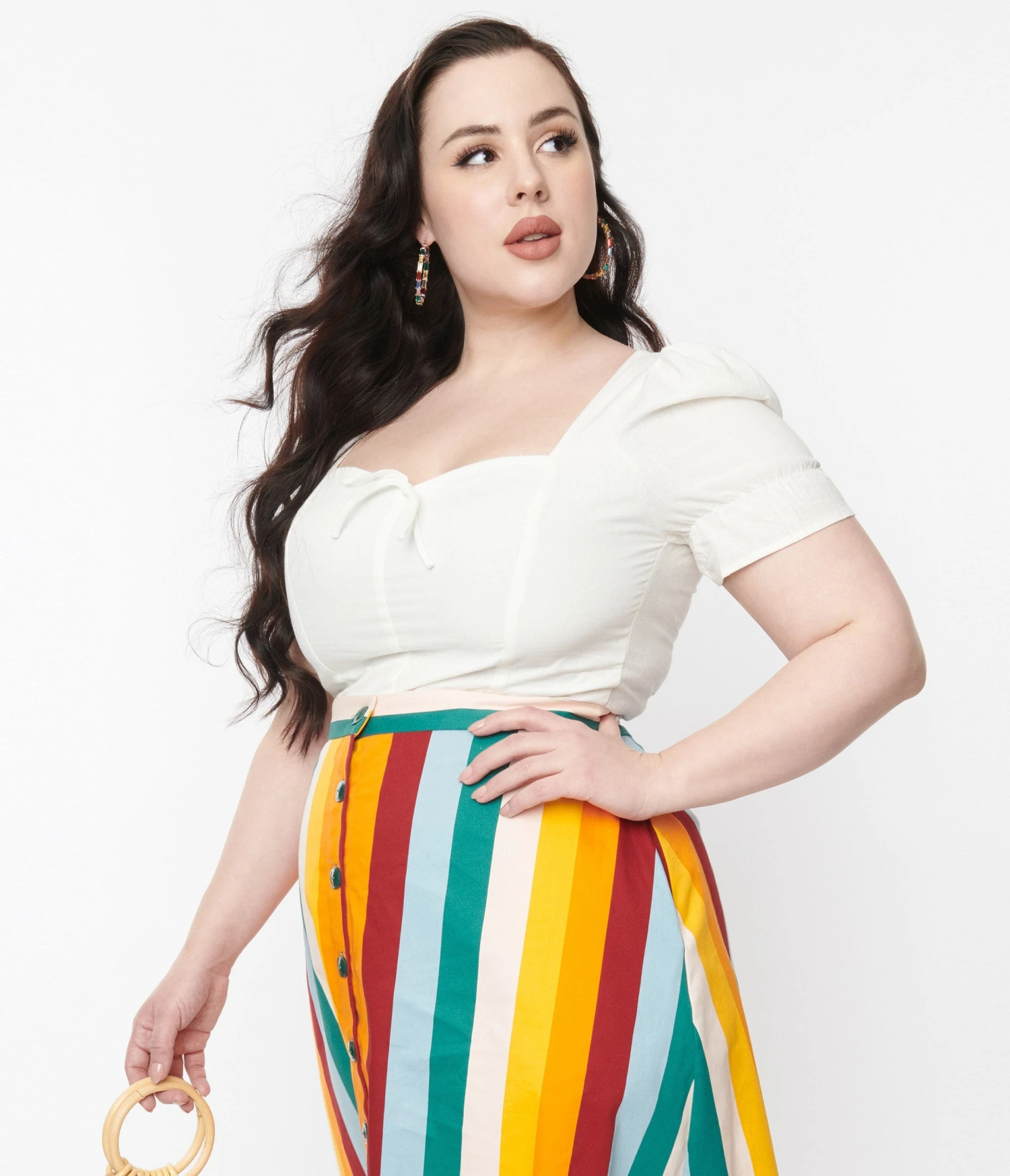 White Poppy Crop Top