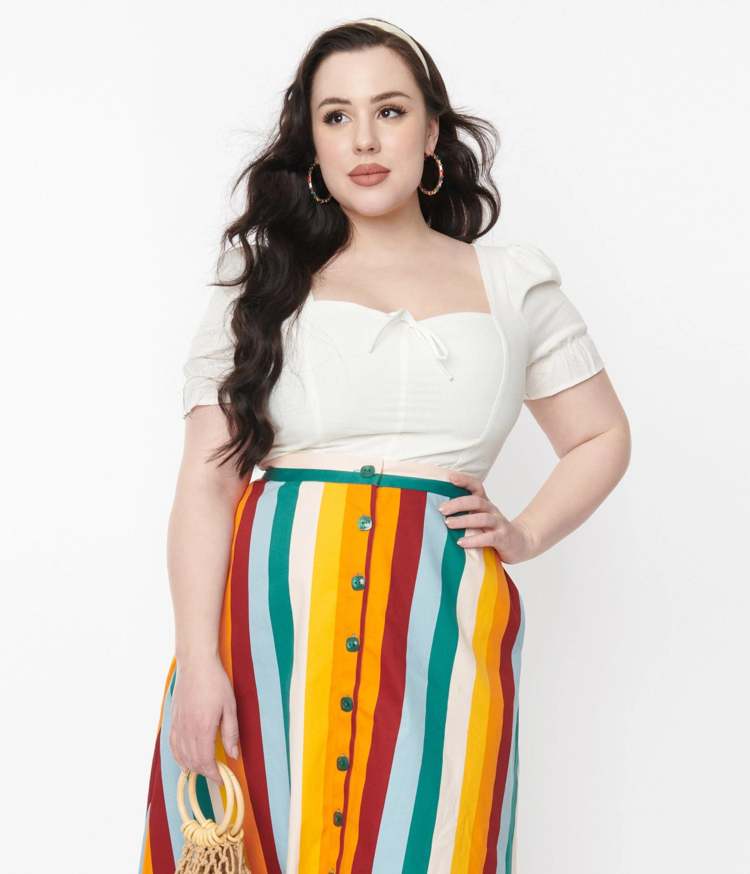 White Poppy Crop Top - Image 3