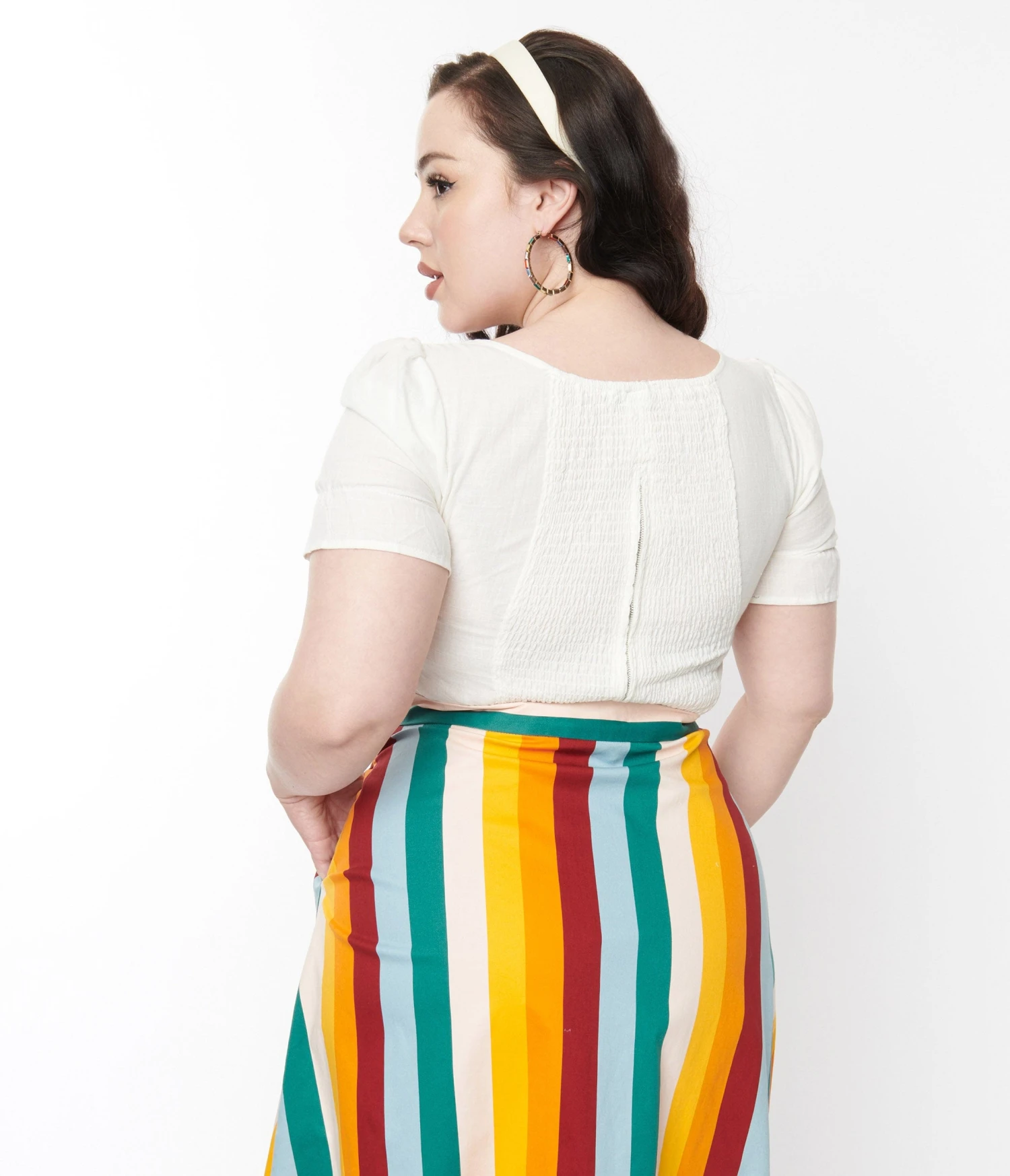 White Poppy Crop Top - Image 2