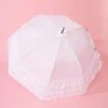 White Triple Frilled Umbrella