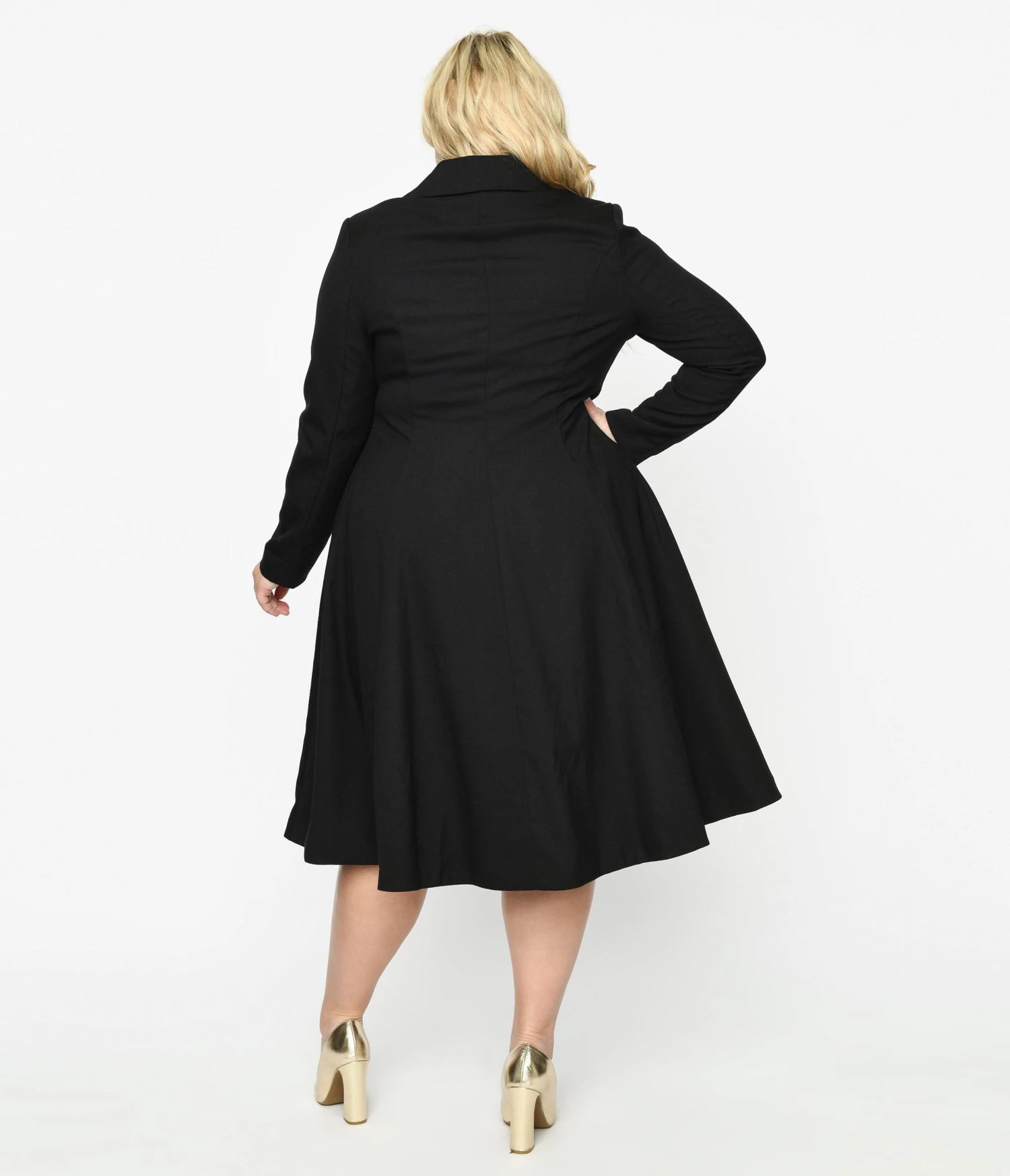 Willy Wonka X Unique Vintage Plus Size Black Wonka Long Coat - Image 3