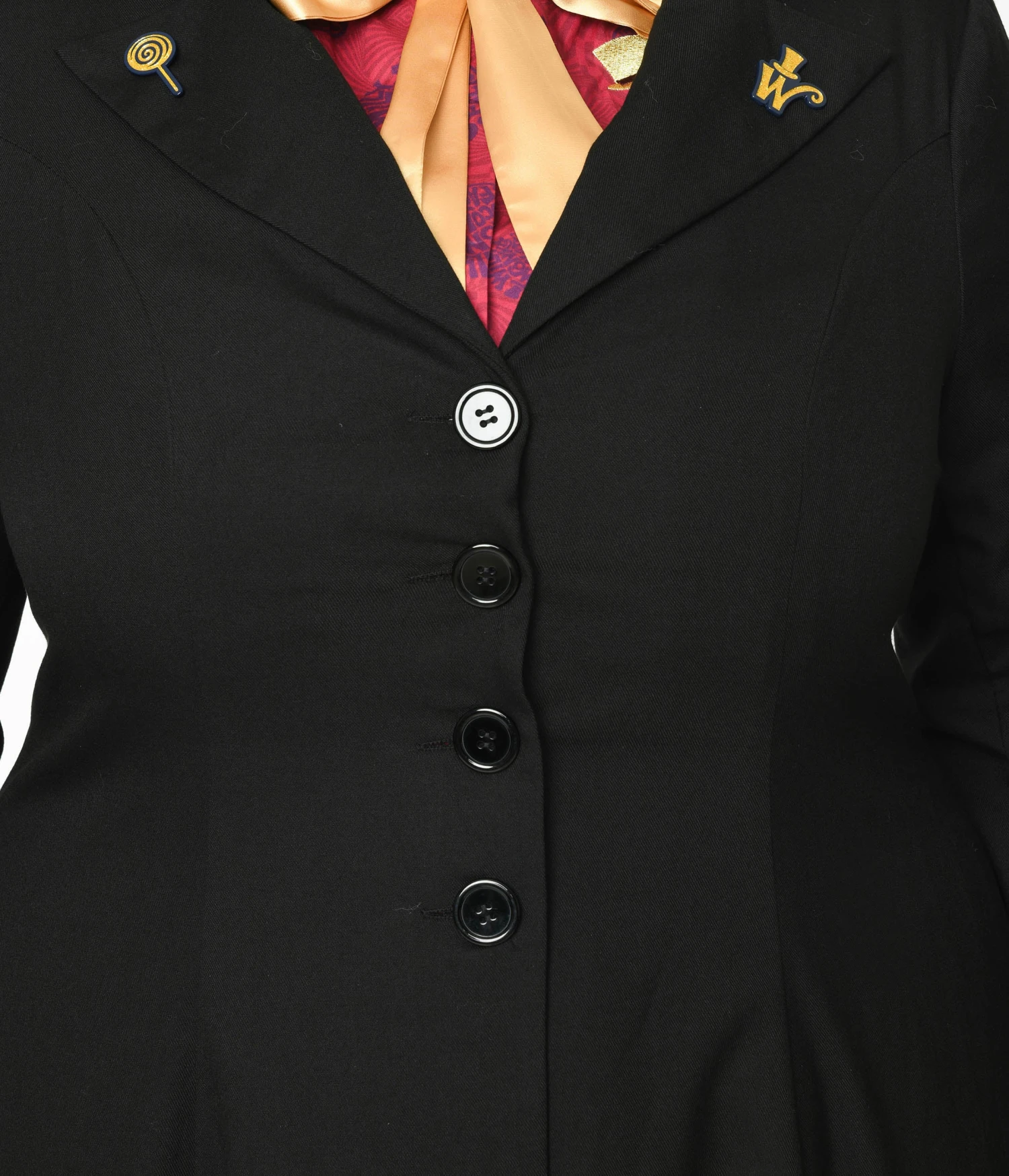 Willy Wonka X Unique Vintage Plus Size Black Wonka Long Coat - Image 2